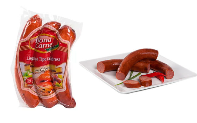 Linguiça Tipo Calabresa em Gomos 2,5Kg e 500g